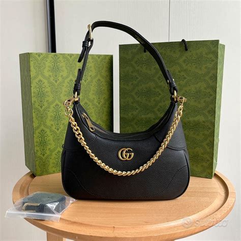 borsa a mano gucci a mezzaluna in tessuto damascato|Borse Hobo Firmate .